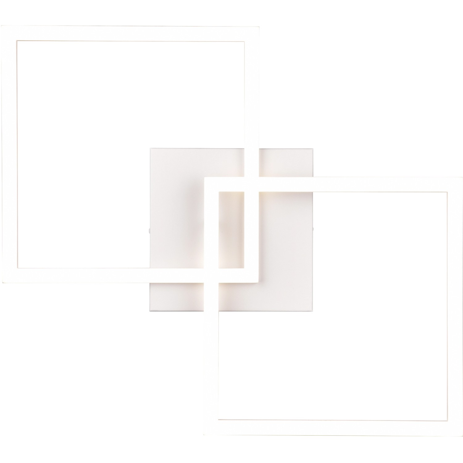 Moderne, schwenkbare LED Deckenleuchte Trail in Weiß matt, 7 x 44,6 x 39,6 cm.