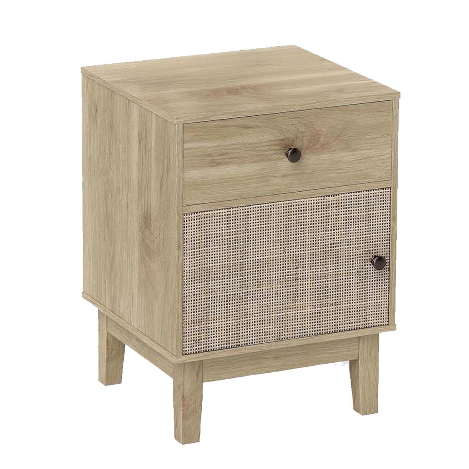 Costway Nachttisch Rattan 40 x 39 x 55 cm Natur