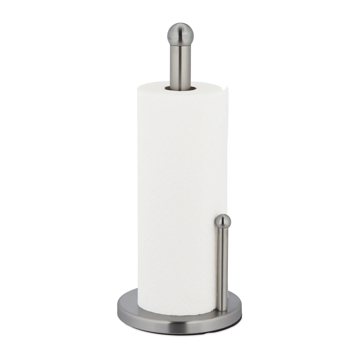 Relaxdays Küchenrollenhalter Edelstahl Silber Abrollstopp 35 cm x 15 cm 570 g