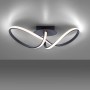 Moderne LED-Deckenleuchte Maria von Just Light, 61x24,5 cm, in Schwarz mit geschwungenem Design.