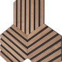 Denpanels Akustikpaneel Hexagon Walnuss, 3er Set. Dekor-Paneele aus FSC®-Holz für Wandgestaltung.