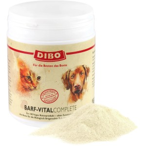 Dibo Barf Vital Complete Ergänzungsfutter für Hunde und Katzen, 450g Dose mit Pulver.