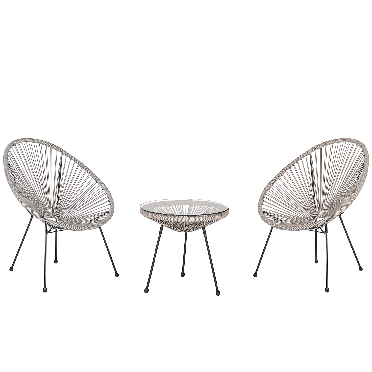 Beliani Bistro Set ACAPULCO II Hellgrau 90x70x87