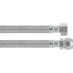 Flexschlauch Verbinder, 14,9 mm (G 3/8) x 10 mm, 300 mm, Edelstahl, verchromt.