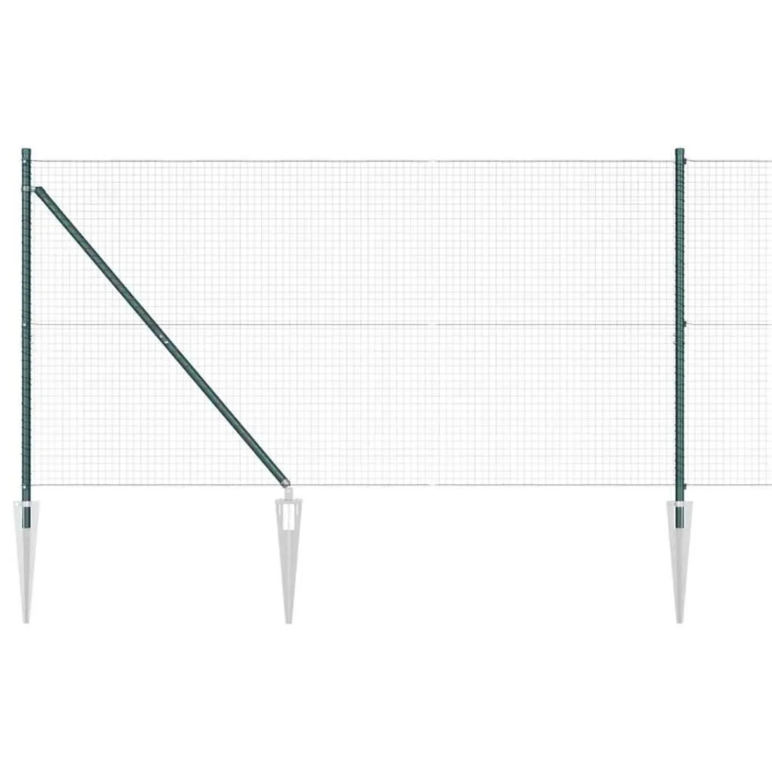 vidaXL Zaunpfosten Grün 10 x 1,4 m 25 x 25 mm Netz Stahl und PVC 3352056 günstig online kaufen