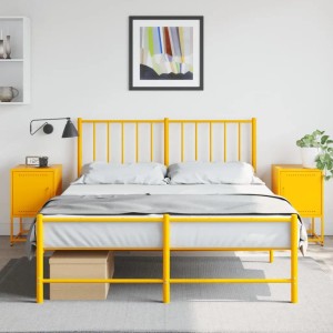vidaXL Nachttische 2 Stk, Senfgelb 36x39x60,5 cm Stahl 846453