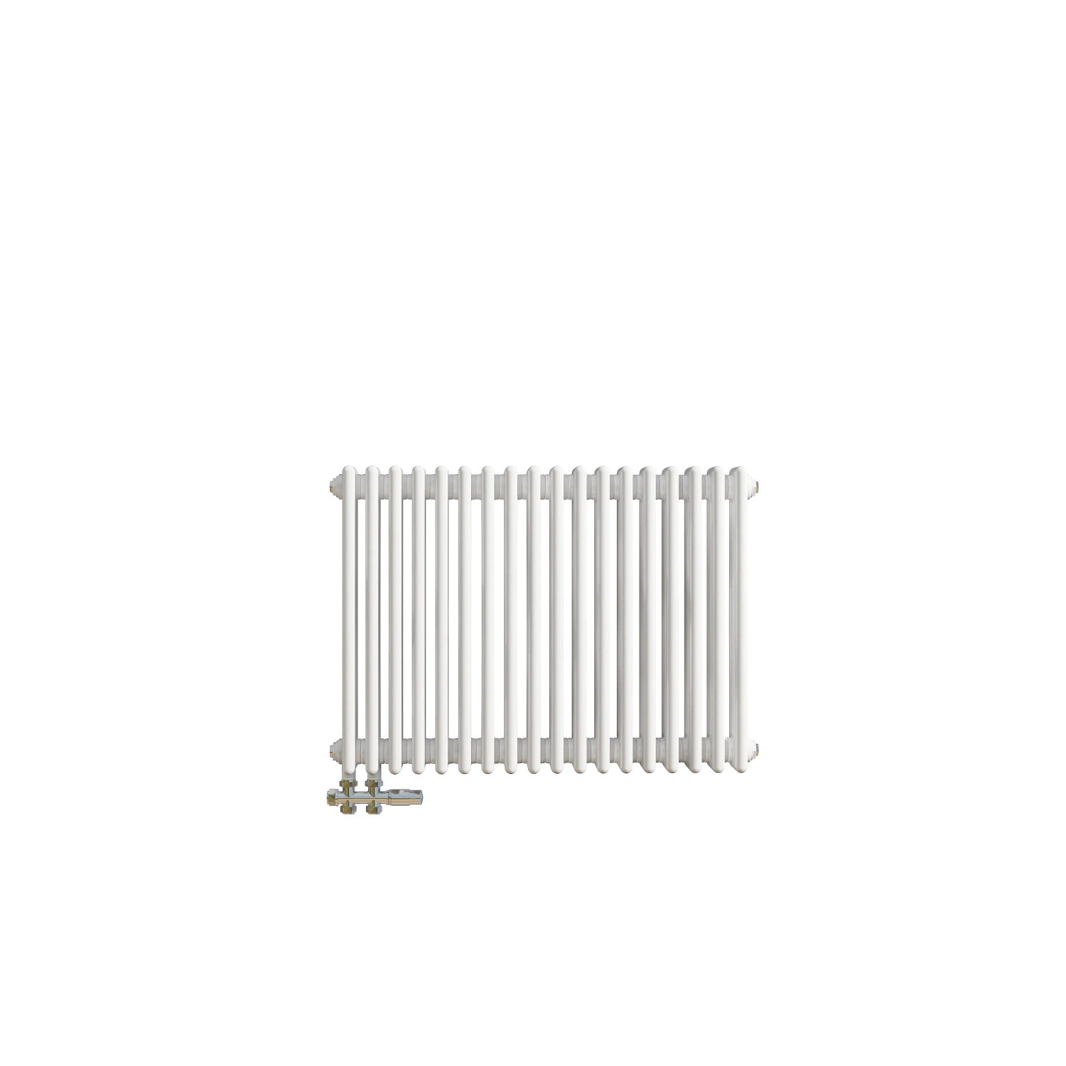 Duschparadies 3 Säulen Traditioneller Heizkörper in Gusseisen-Optik 600x830mm 1278W für Warmwasserbetrieb Weiß