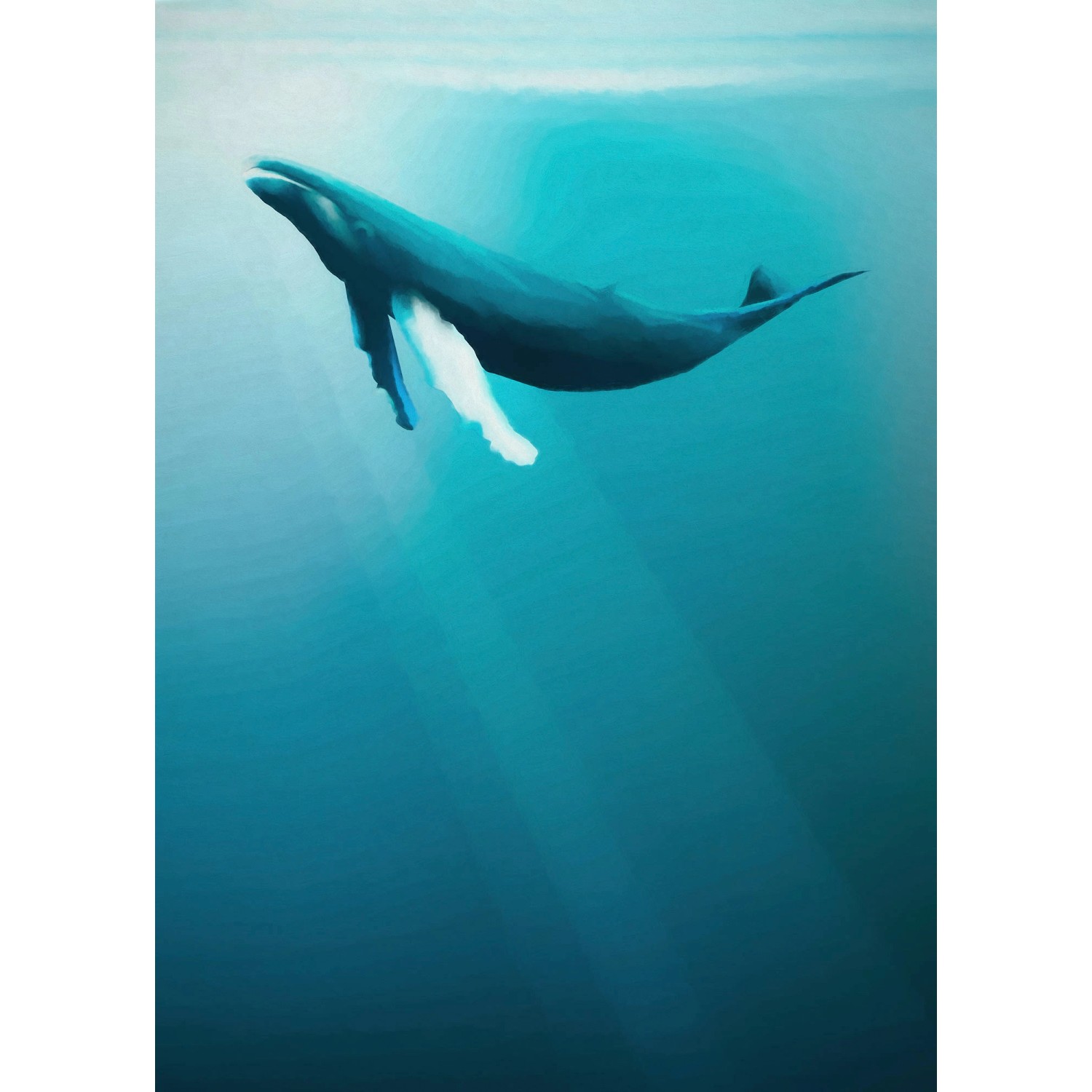 Komar Vliestapete »Artsy Humpback Whale«, 200x280 cm (Breite x Höhe) günstig online kaufen