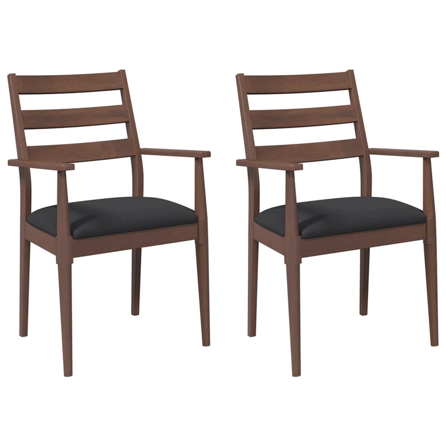 vidaXL Esszimmerstühle mit Kissen 2 Stk Braun Massivholz Gummibaum 4102472 günstig online kaufen