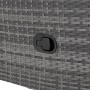 Graues Polyrattan-Geflecht des Tectake Rattansessels Pescara mit schwarzem Hebel zur Verstellung von Rückenlehne/Fußablage.