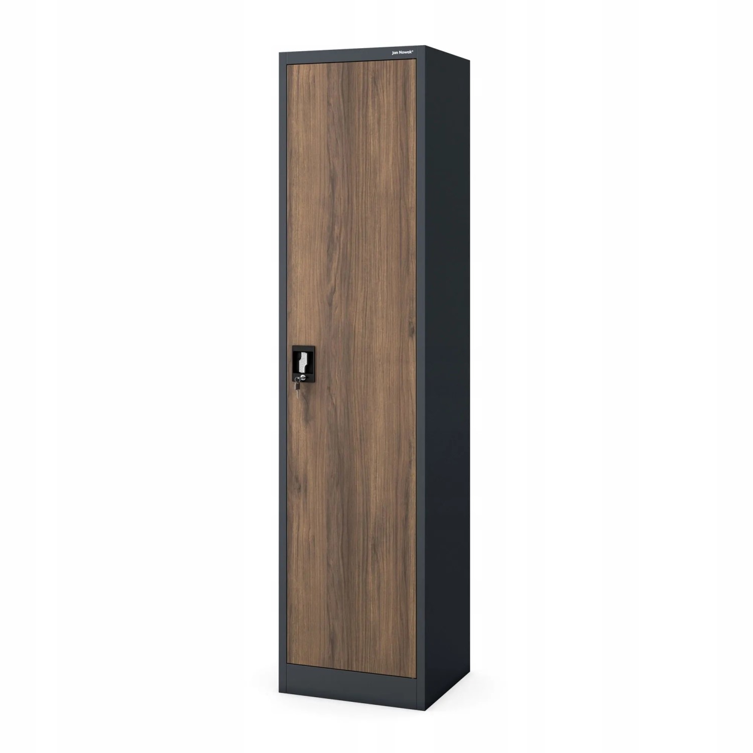 Jan Nowak Büro Aktenschrank ALEX 185 x 45 x 40 cm Eco Design Anthrazit Nussbaum