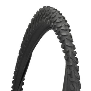 Schwarzer Fischer MTB Reifen, 60,96 cm (24 Zoll), Profil für Mountainbikes.