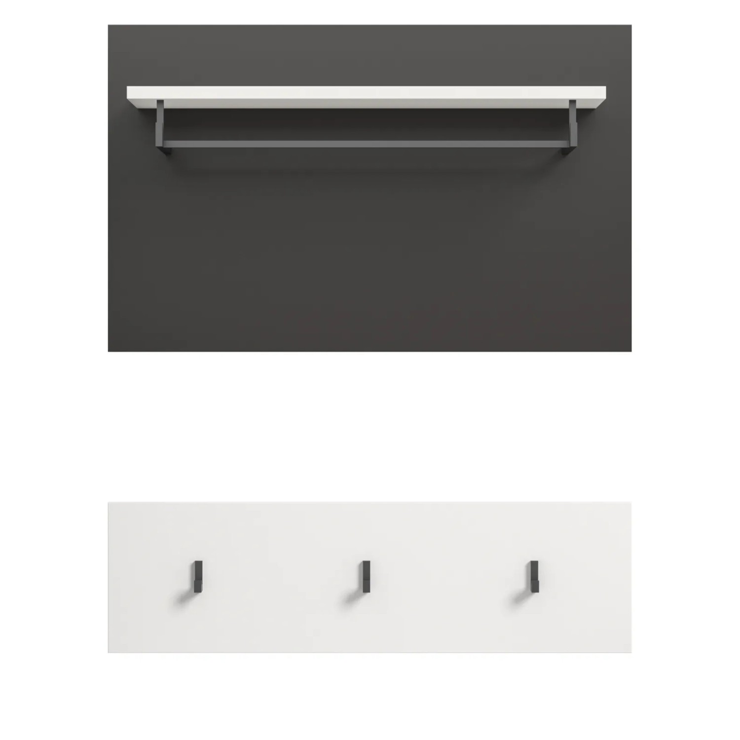 Inn.Furn Garderobenpaneel Set in Weiß und Grau 80 cm Cooper_9