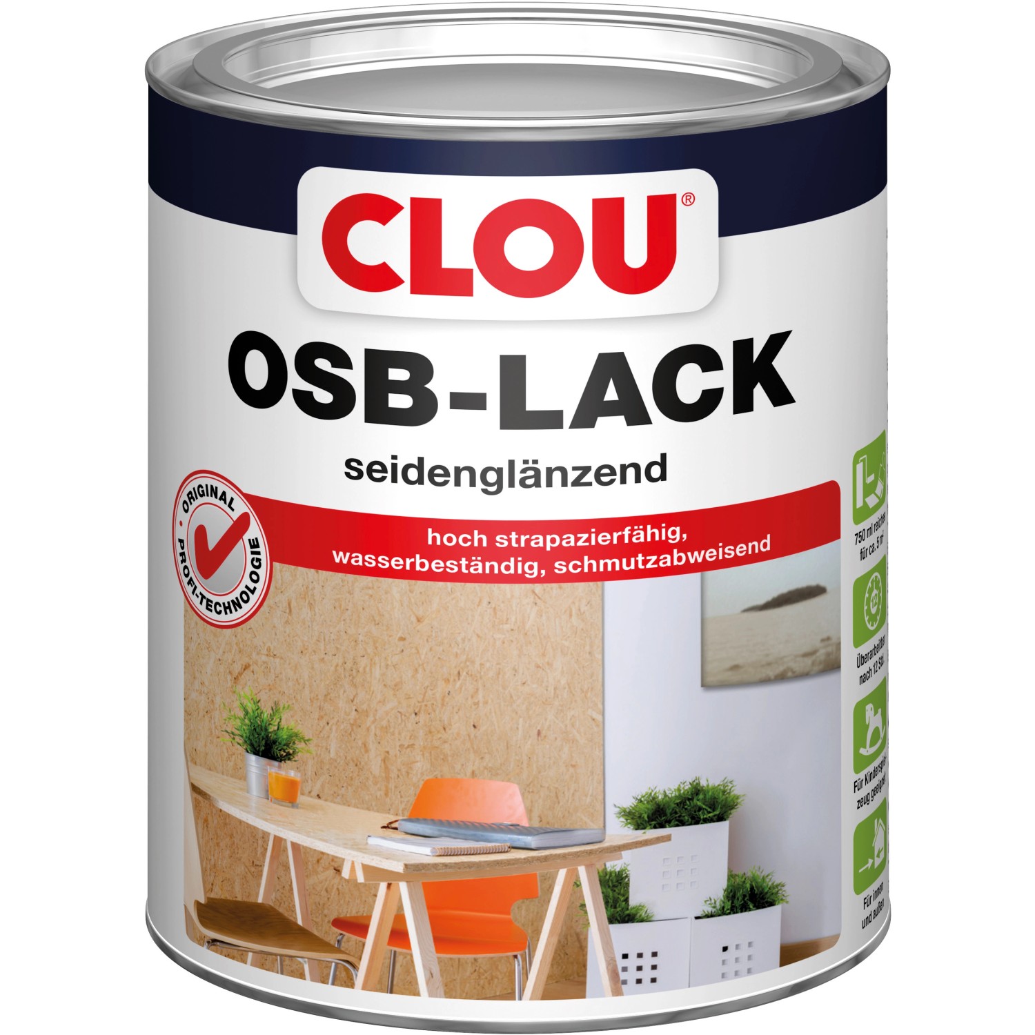 Clou OSB-Lack Transparent seidenglänzend 750 ml