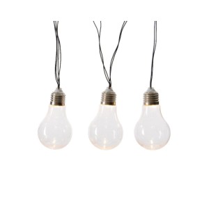 Marelida LED Solar Lichterkette 10 Transparente Glühbirnen Außen Garten Balkon Outdoor