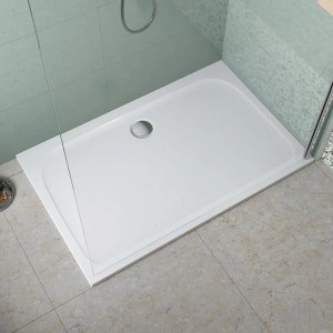 pianura Duschwanne Emilia, 140x90 cm, aus Mineralguss, bodenebener Einbau.