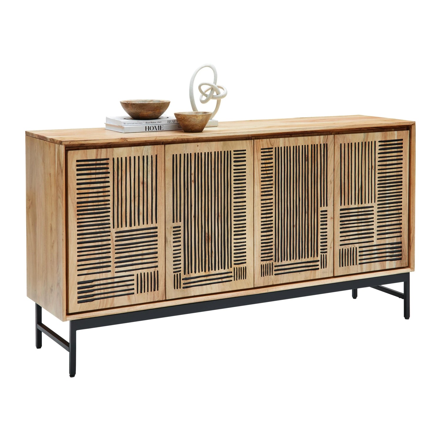 Mömax Sideboard Tarim Schwarz/Akazienfarben