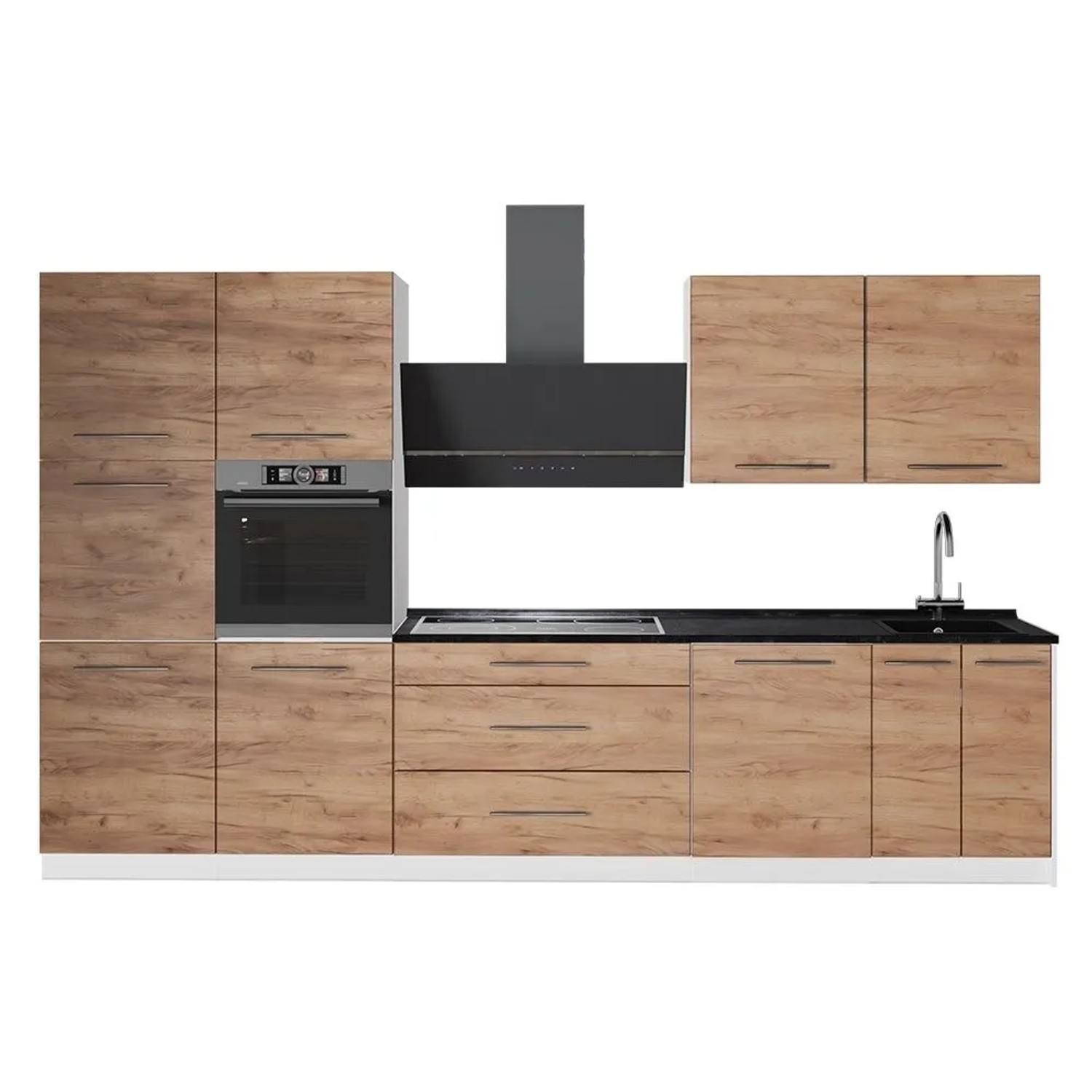 Vicco Küchenzeile Fame-Line Goldkraft Eiche 340 x 207 AP Anthrazit Art Nr 62962