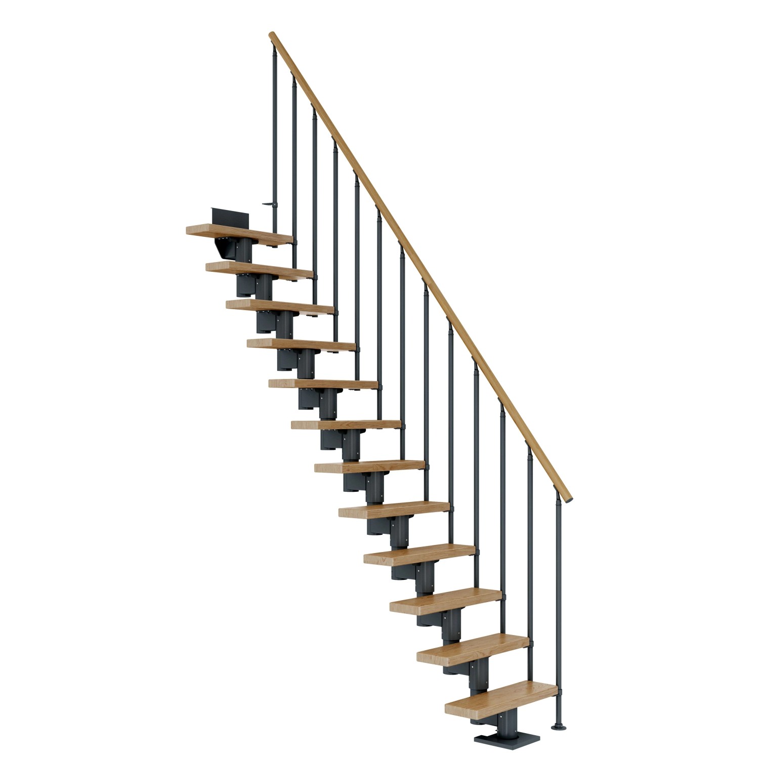 Dolle Mittelholmtreppe Dublin Eiche Anthrazit GH bis 315 cm Gerade 75 cm FS günstig online kaufen