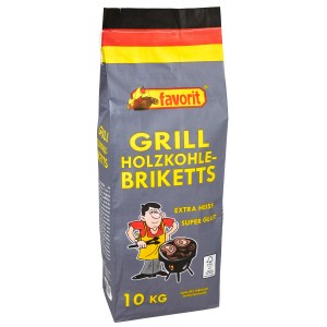 Favorit Grillbrikett 10 kg im Sack: Holzkohle Briketts für extra heiße Glut, FSC®-zertifiziert.