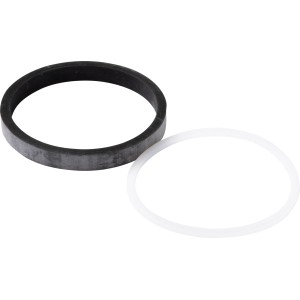 KÖRO Dichtungsset, 2-teilig, für Geberit Spülkasten, bestehend aus einem schwarzen und einem weißen Dichtungsring.