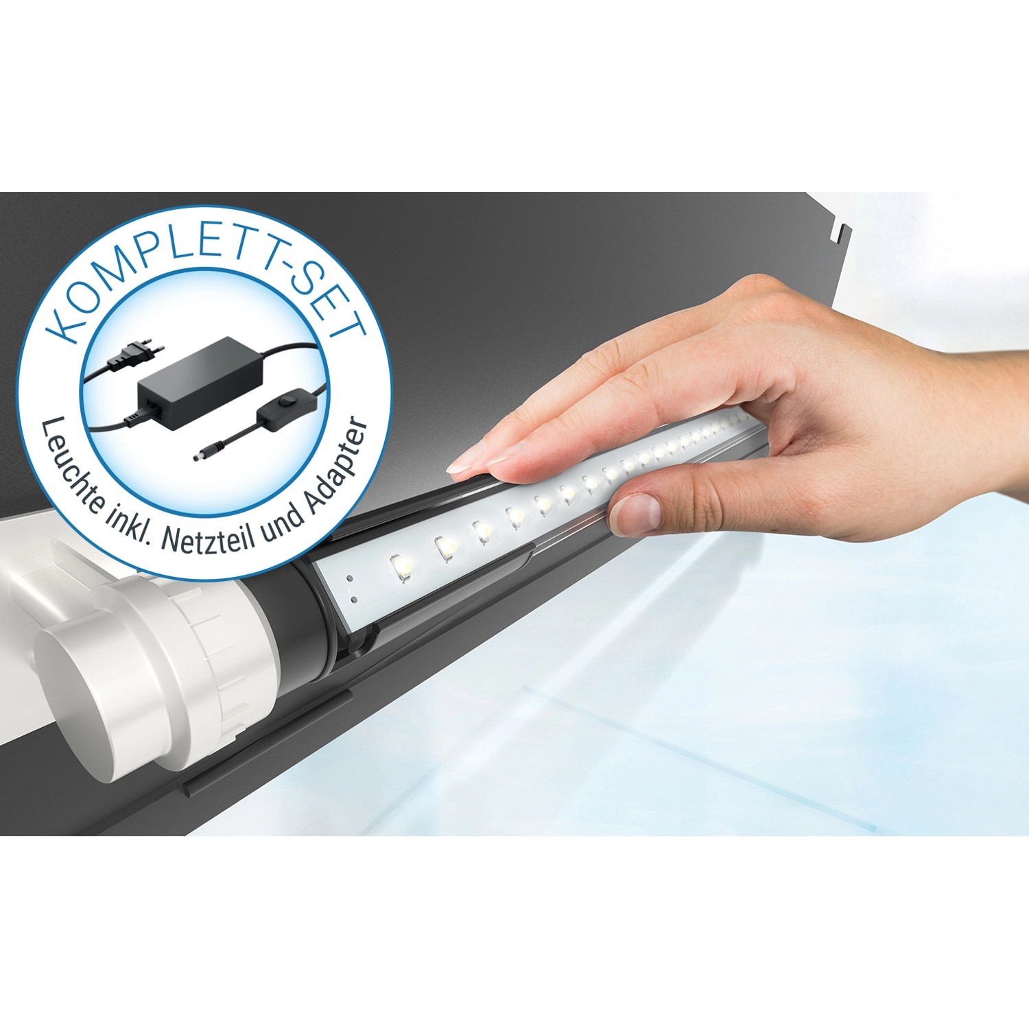 Tetra LightWave 720 LED Beleuchtungs-Set mit Netzteil und Adapter für Aquarien.