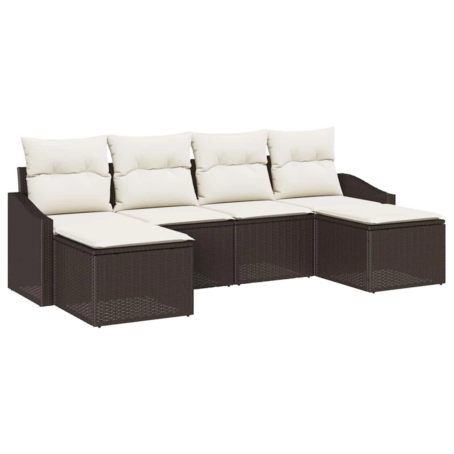 vidaXL Garten-Sofa-Set 6-Tlg Braun Poly Rattan 3346828 günstig online kaufen