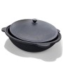 Gusseisen Kazan 12L mit Deckel für Utschak Grill, ideal zum Kochen im Freien.