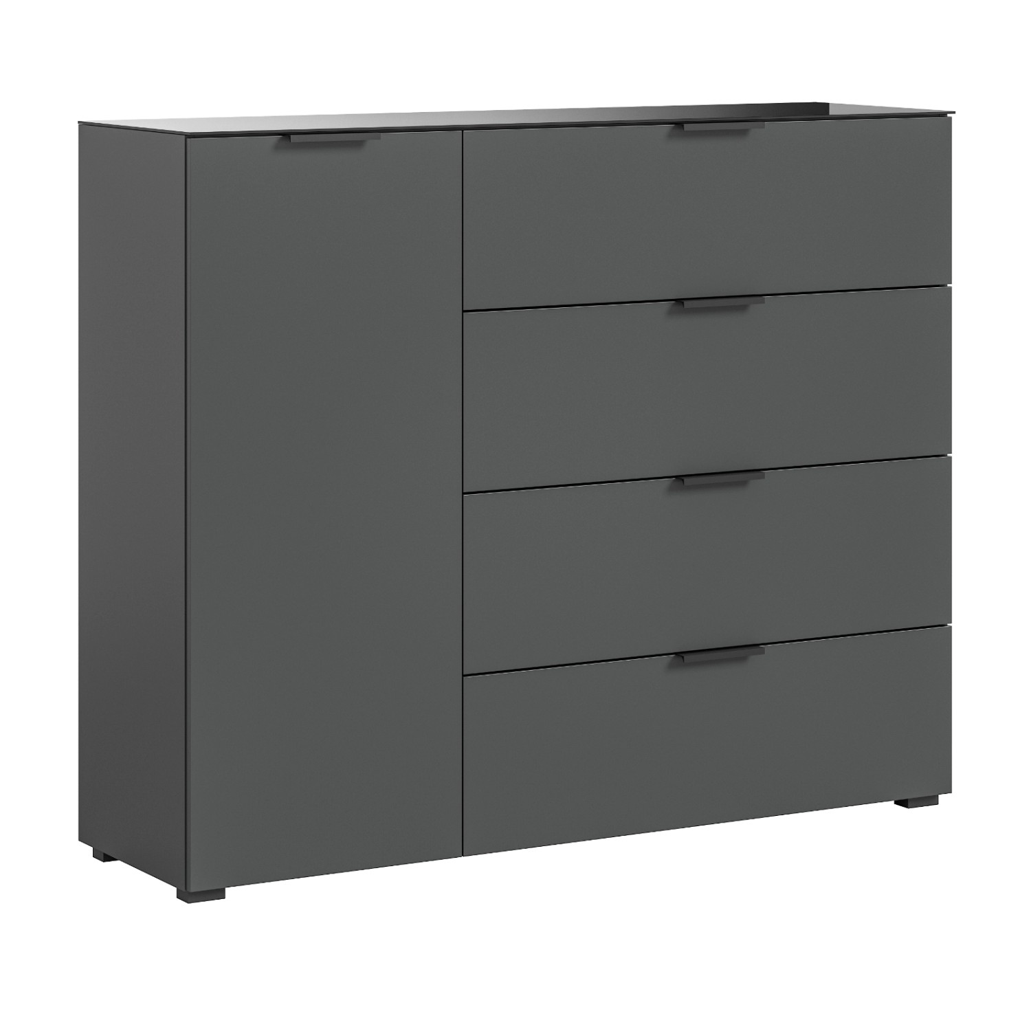 Inn.Furn Kommode Grau 135 cm mit Glas und Soft-Close Riano günstig online kaufen