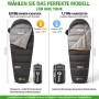 Sekey Mumienschlafsack, 2 Varianten: Sommer- und 4-Jahreszeiten-Schlafsack in Anthrazit. Ideal für Camping.
