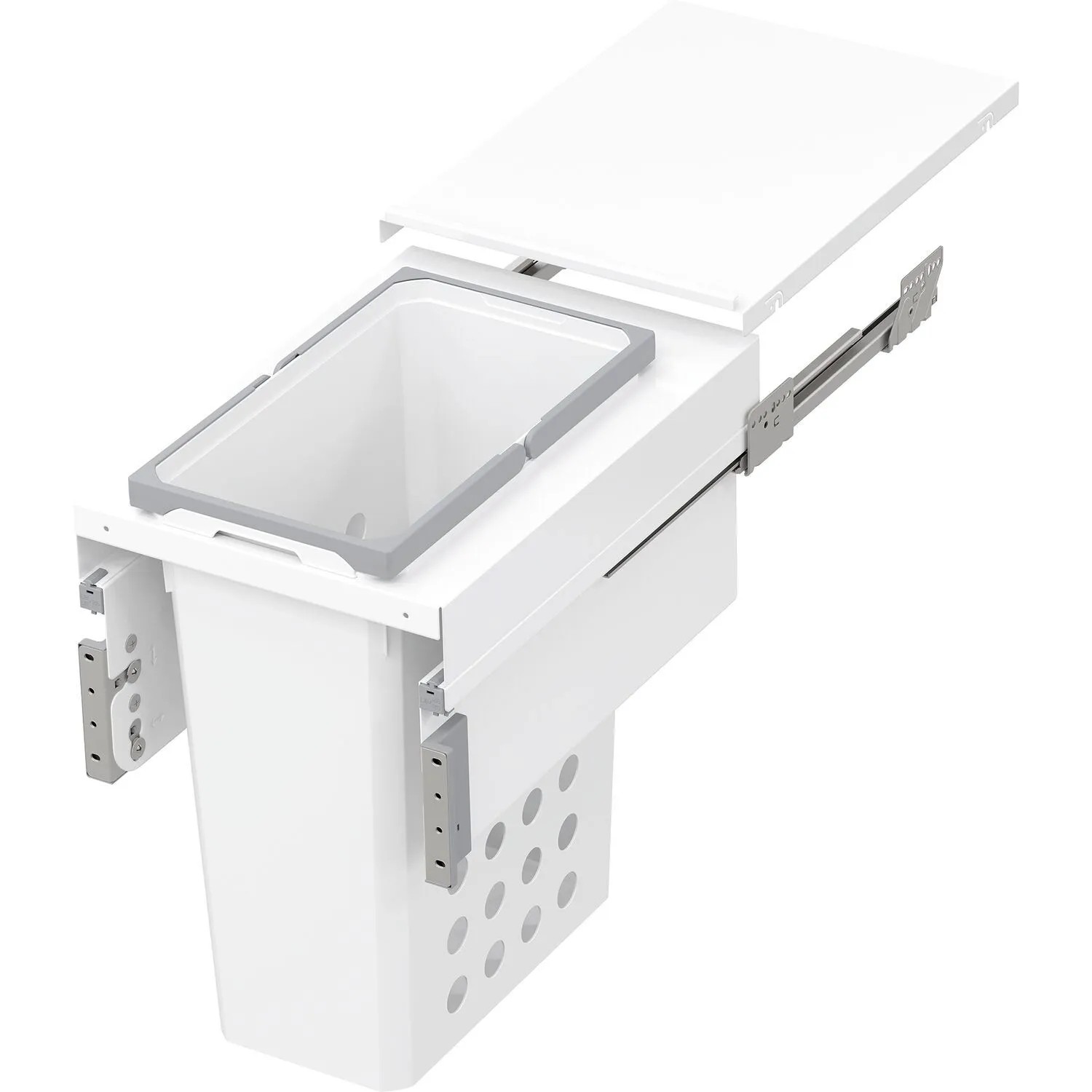 Vauth-Sagel Einbau Wäschekorb für Schrankeinbau in Korpusbreite 400 mm 44, Weiß