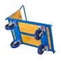 PROREGAL Transportwagen Pro, blau, mit Holzplatte und 4 Rädern. Traglast 600kg.