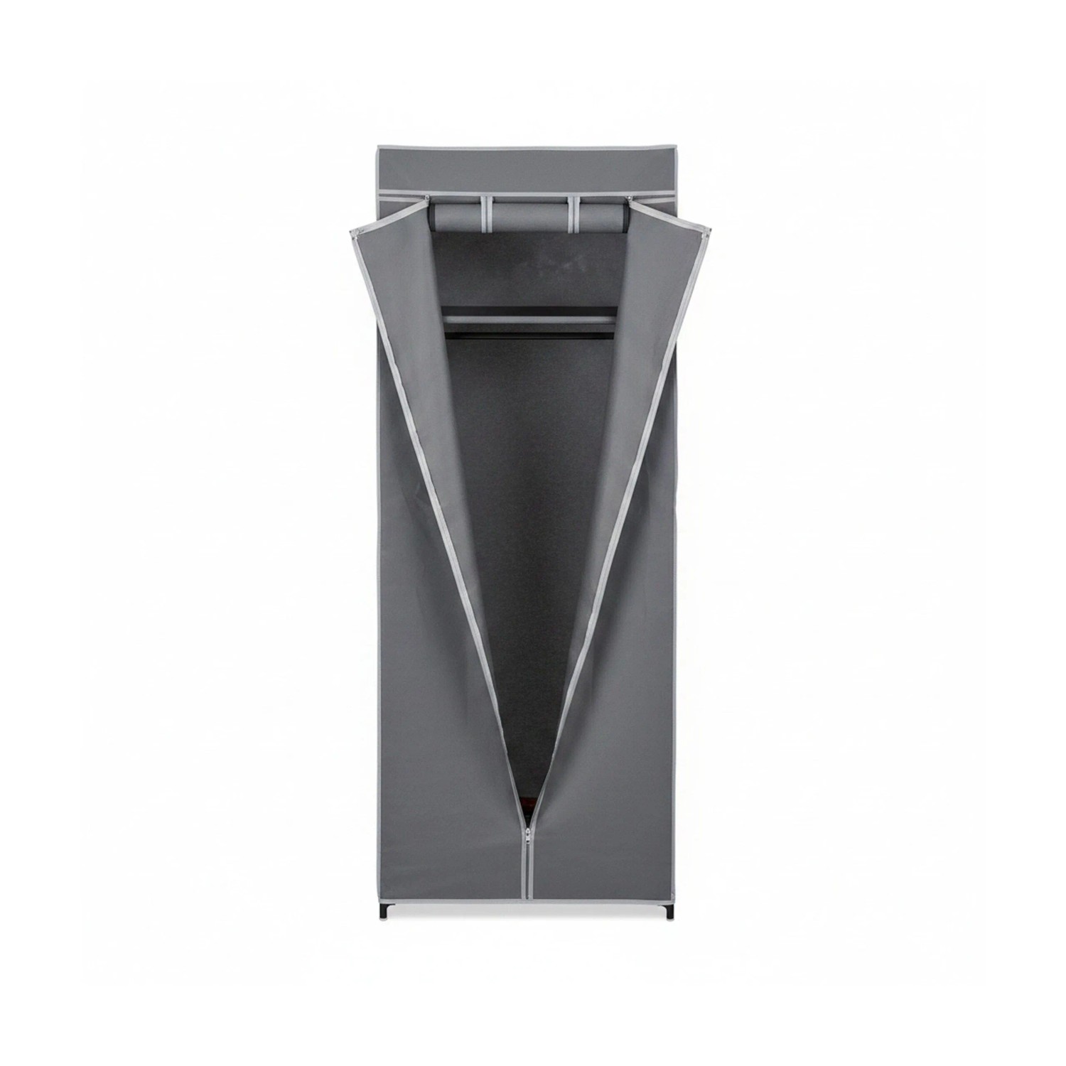 Relaxdays Stoffschrank Metall Anthrazit Kleiderstange 157 cm x 60 cm x 45 cm 1,4 kg