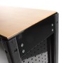 Detailansicht Werkzeugwagen Mephisto Pro-Line BIG XXL: Arbeitsfläche aus Holz, schwarzes Stahlgestell.