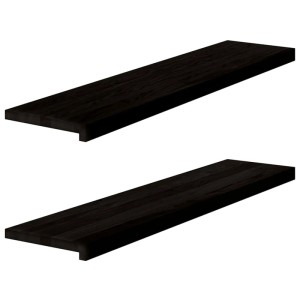 vidaXL Treppenstufen 2 Stk Dunkelbraun 110x30x2 cm Massivholz Eiche 3283806