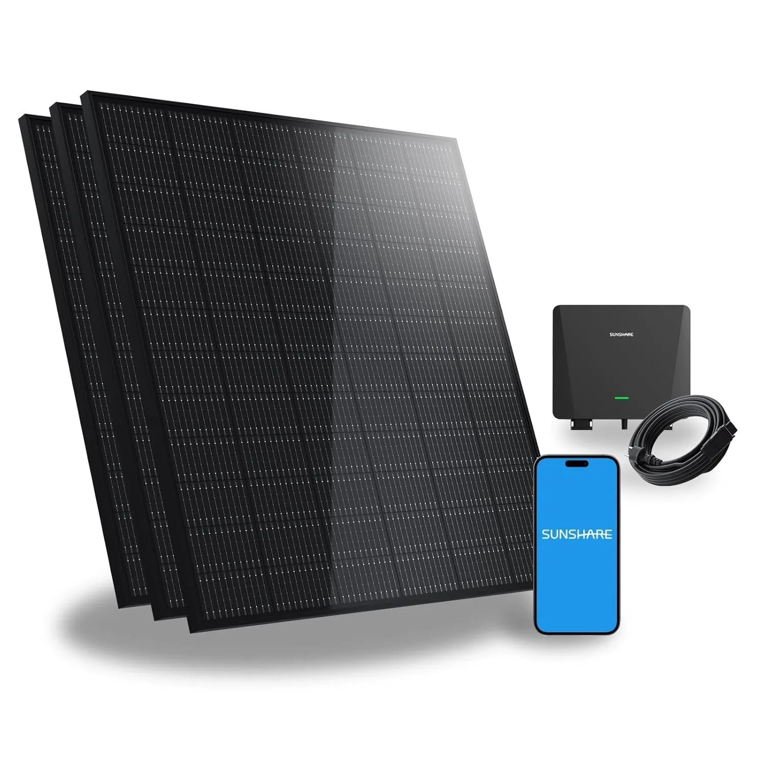 SUNSHARE Ray 855W Balkonkraftwerk Ohne Halterung DIY Solaranlage Komplettsystem
