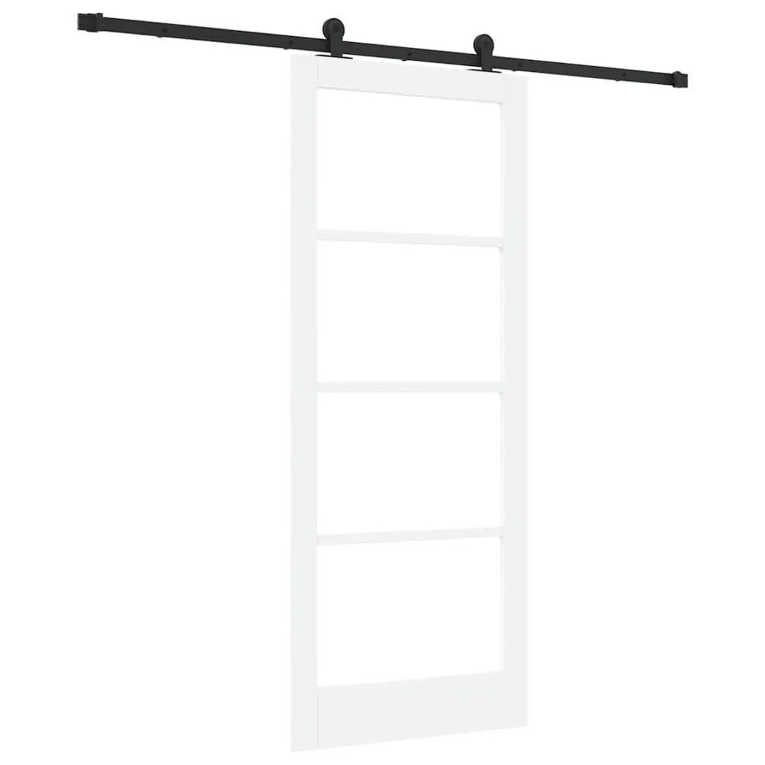 vidaXL Schiebetür ORKDAL Weiß 83 x 202 cm Massivholz Kiefer und Glas 3332138