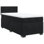 Schwarzes vidaXL Boxspringbett 100x200 cm mit Matratze und Kopfteil aus Samt.