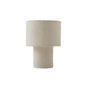 Moderne Lindby Tischlampe Jone in Weiß aus Textil, 30 cm hoch.