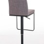 DELUKE Barhocker CARIN Stoff Grau 42x44x86cm Schwarz Barstuhl Höhenverstellbar Mit Lehne Drehbar Tresenhocker Tresenstuhl_4