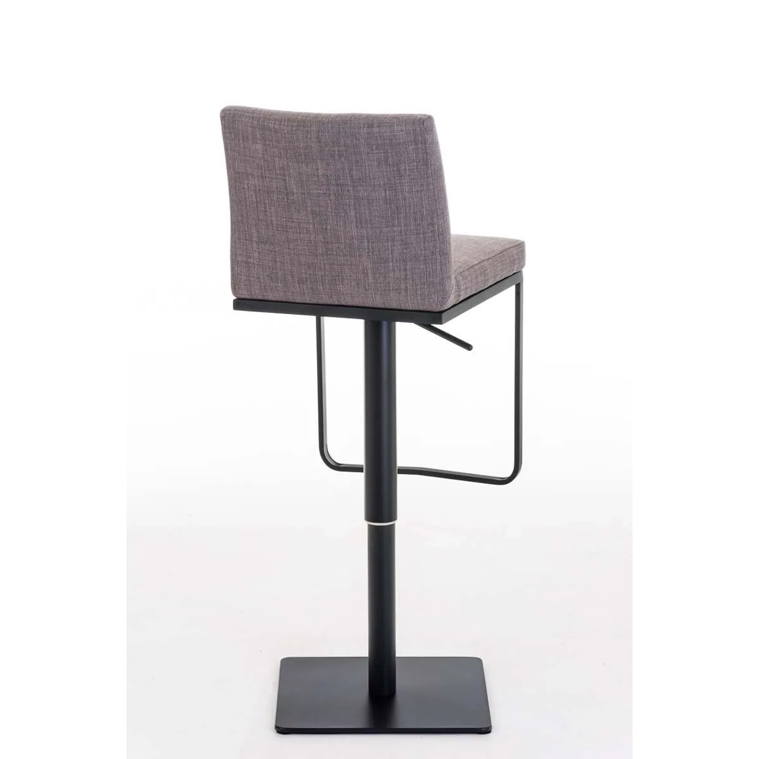 DELUKE Barhocker CARIN Stoff Grau 42x44x86cm Schwarz Barstuhl Höhenverstellbar Mit Lehne Drehbar Tresenhocker Tresenstuhl_4
