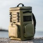 Petromax Kühlrucksack, 7 l, grau. Isoliert Getränke & Speisen bis zu 8 Tage. Mit Tragegriffen, Taschen und Spanngummis.