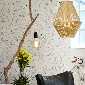 Wandpaneel New Terrazzo White von Grosfillex in 3D Optik als Raumdeko.