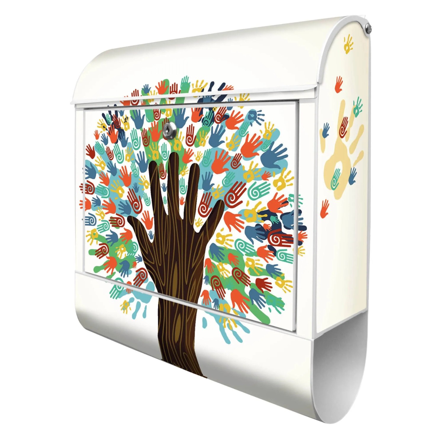 Banjado Design Briefkasten Weiß Pulverbeschichtet 39x47x14cm 2 Schlüssel Mi günstig online kaufen