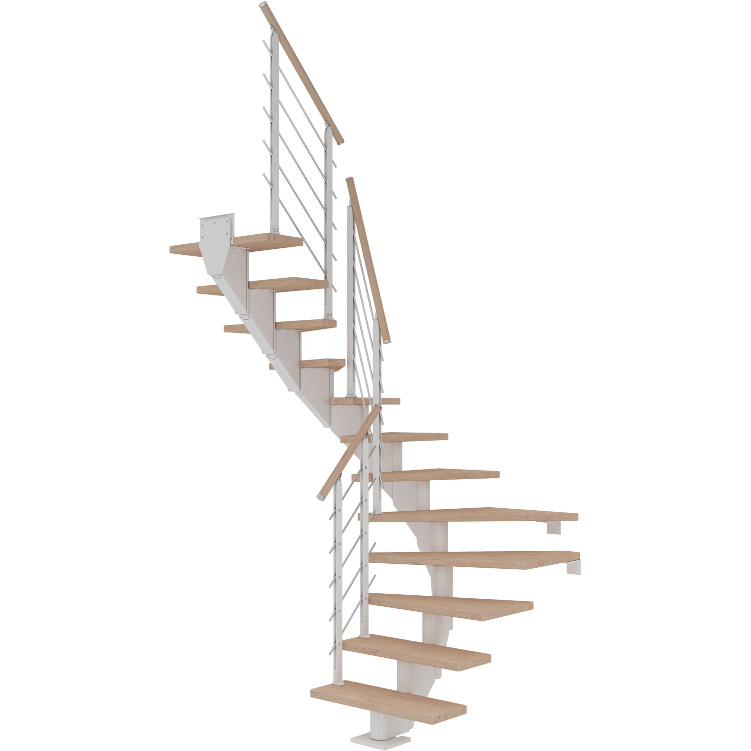 Dolle Mittelholmtreppe Hamburg Eiche Weiß GH bis 301 cm 1/2 Gewendelt 75 cm günstig online kaufen