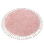 RugsX Teppich Berber VG14503 Rosa, runder Teppich mit Fransen, 160cm Durchmesser.