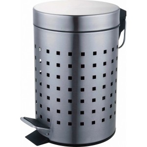 CMI Badtreteimer aus Edelstahl, matt, mit Lochdesign. Kosmetikeimer für das Badezimmer.