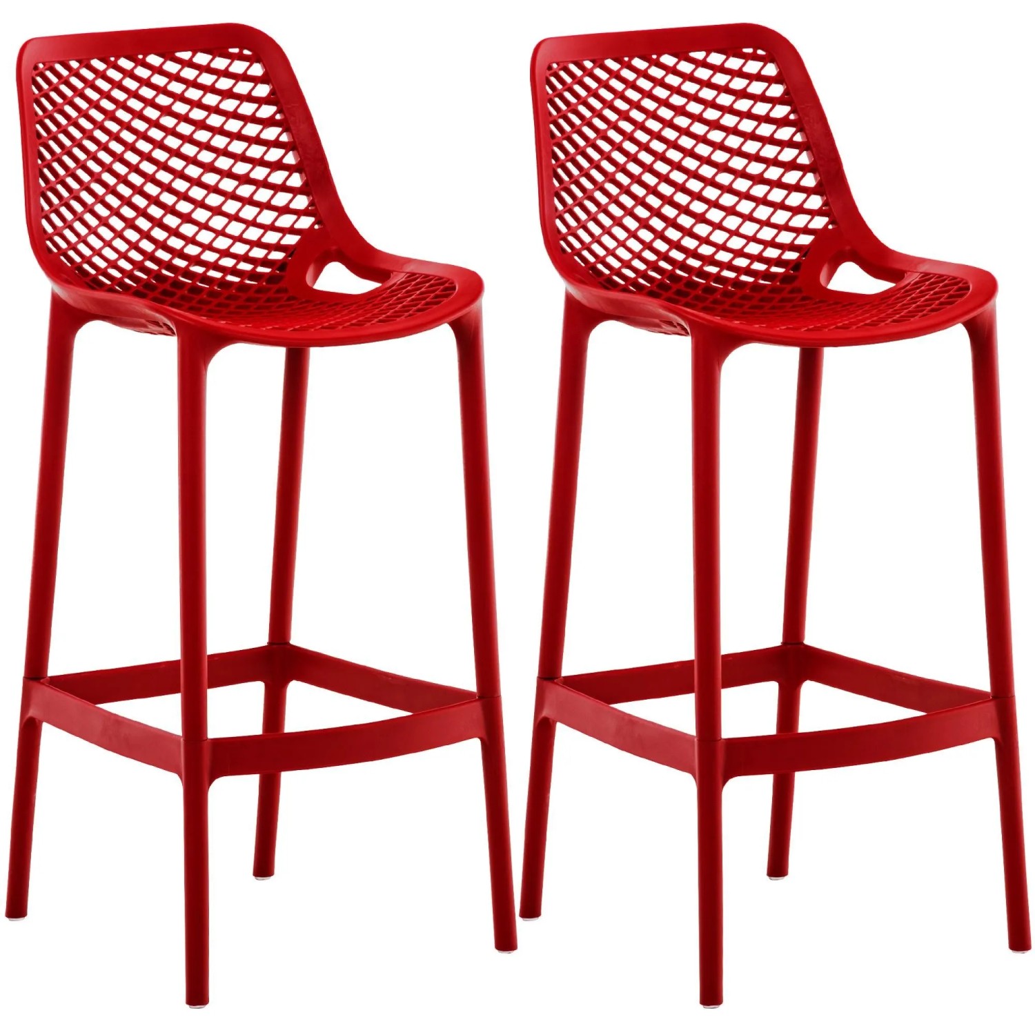 CLP 2er Set Outdoor Barhocker Air Rot