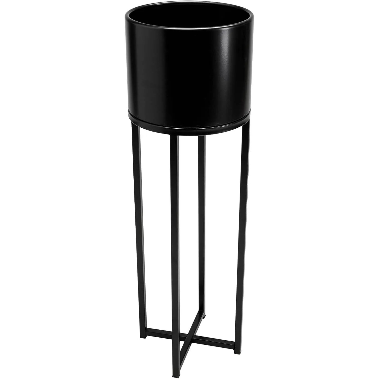 Vivanno Blumentopf Elevate Cross 25 cm x 25 cm x 79 cm Schwarz