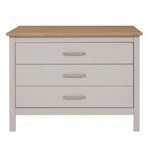 Piazza Kücheninsel Kaschmir, 124 cm breit, mit 3 Softclose-Schubladen und Artisan Eiche-Nachbildung Topplatte. Ideal als Küchenunterschrank.